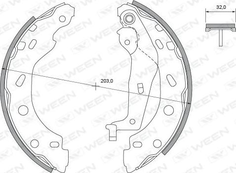 Ween 152-2440 - Комплект тормозных колодок, барабанные autospares.lv