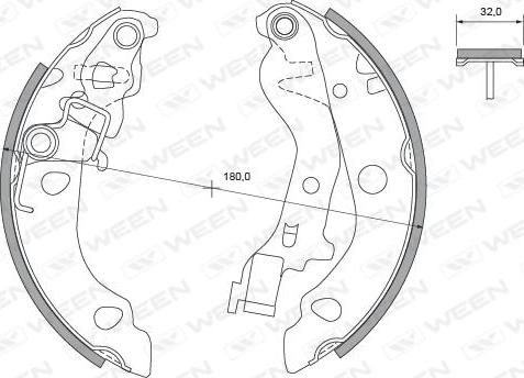 Ween 152-2441 - Комплект тормозных колодок, барабанные autospares.lv