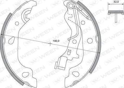 Ween 152-2442 - Комплект тормозных колодок, барабанные autospares.lv