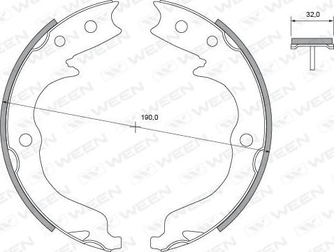 Ween 152-2455 - Комплект тормозов, ручник, парковка autospares.lv