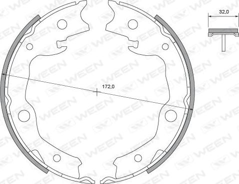 Ween 152-2456 - Комплект тормозов, ручник, парковка autospares.lv