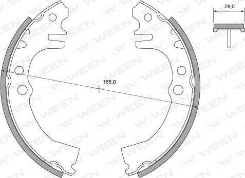 Ween 152-2450 - Комплект тормозных колодок, барабанные autospares.lv