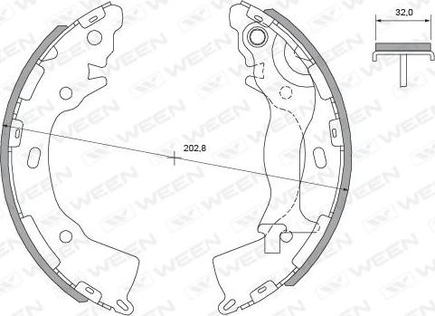 Ween 152-2465 - Комплект тормозных колодок, барабанные autospares.lv