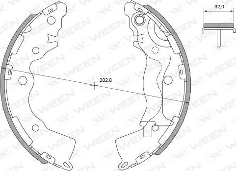 Ween 152-2468 - Комплект тормозных колодок, барабанные autospares.lv