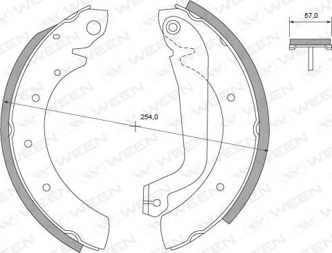 Ween 152-2409 - Комплект тормозных колодок, барабанные autospares.lv