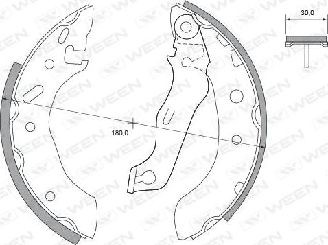 Ween 152-2404 - Комплект тормозных колодок, барабанные autospares.lv