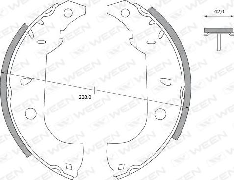 Ween 152-2405 - Комплект тормозных колодок, барабанные autospares.lv