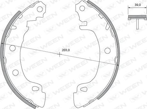 Ween 152-2406 - Комплект тормозных колодок, барабанные autospares.lv