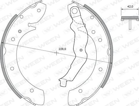 Ween 152-2407 - Комплект тормозных колодок, барабанные autospares.lv