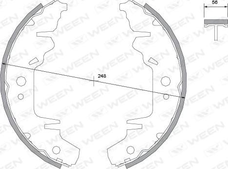 Ween 152-2419 - Комплект тормозных колодок, барабанные autospares.lv