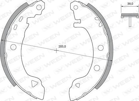 Ween 152-2414 - Комплект тормозных колодок, барабанные autospares.lv