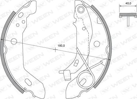 Ween 152-2411 - Комплект тормозных колодок, барабанные autospares.lv