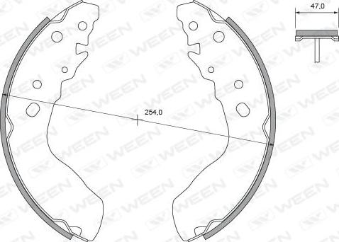 Ween 152-2418 - Комплект тормозных колодок, барабанные autospares.lv
