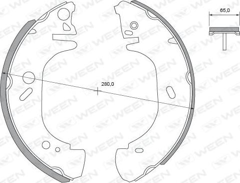 Ween 152-2413 - Комплект тормозных колодок, барабанные autospares.lv