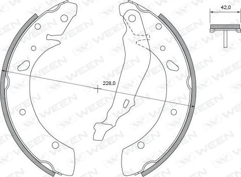 Ween 152-2417 - Комплект тормозных колодок, барабанные autospares.lv