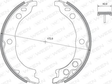 Ween 152-2484 - Комплект тормозов, ручник, парковка autospares.lv