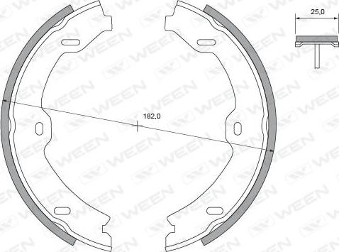 Ween 152-2486 - Комплект тормозов, ручник, парковка autospares.lv