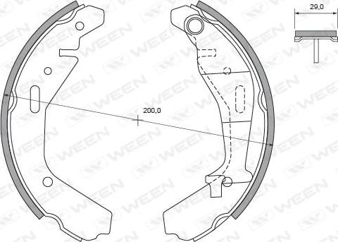 Ween 152-2488 - Комплект тормозных колодок, барабанные autospares.lv