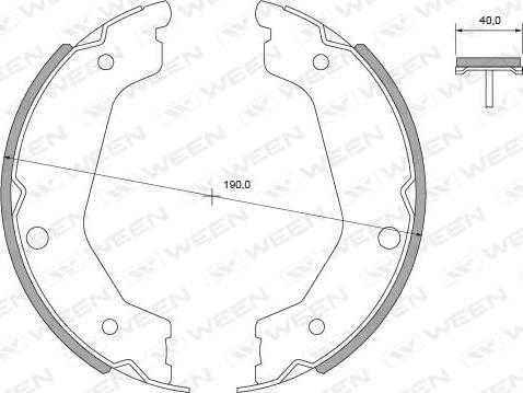 Ween 152-2487 - Комплект тормозов, ручник, парковка autospares.lv