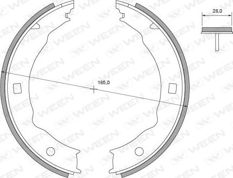 Ween 152-2439 - Комплект тормозов, ручник, парковка autospares.lv