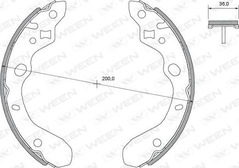 Ween 152-2430 - Комплект тормозных колодок, барабанные autospares.lv