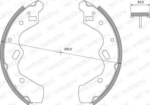 Ween 152-2431 - Комплект тормозных колодок, барабанные autospares.lv