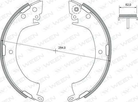 Ween 152-2433 - Комплект тормозных колодок, барабанные autospares.lv