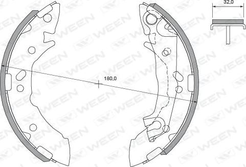 Ween 152-2429 - Комплект тормозных колодок, барабанные autospares.lv