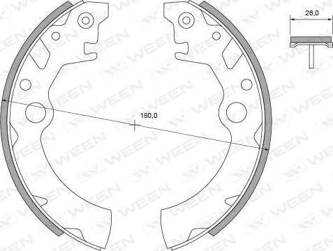 Ween 152-2424 - Комплект тормозных колодок, барабанные autospares.lv