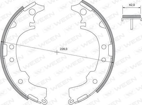 Ween 152-2425 - Комплект тормозных колодок, барабанные autospares.lv