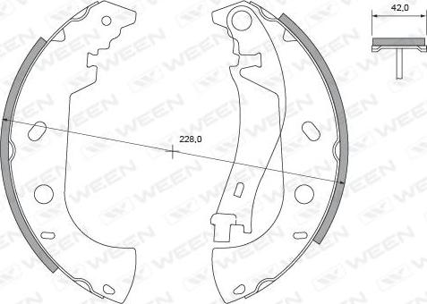 Ween 152-2426 - Комплект тормозных колодок, барабанные autospares.lv