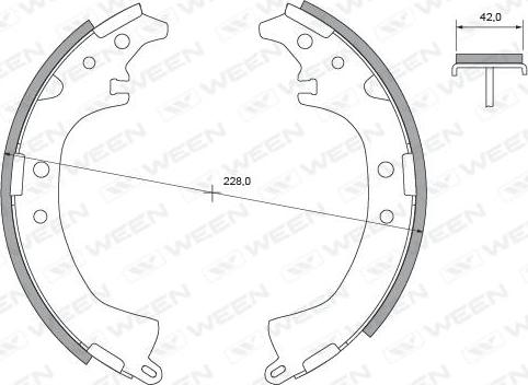 Ween 152-2423 - Комплект тормозных колодок, барабанные autospares.lv