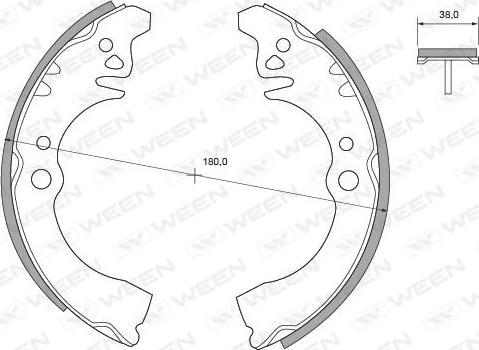 Ween 152-2422 - Комплект тормозных колодок, барабанные autospares.lv