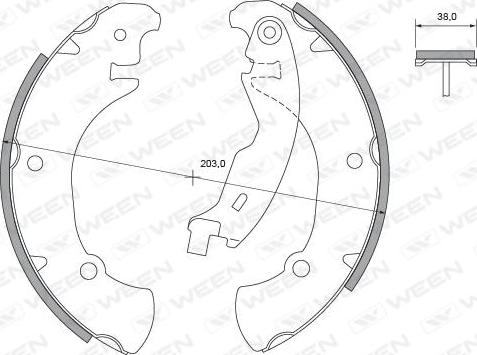 Ween 152-2427 - Комплект тормозных колодок, барабанные autospares.lv