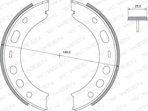 Ween 152-2479 - Комплект тормозов, ручник, парковка autospares.lv