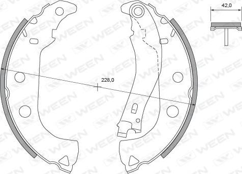 Ween 152-2474 - Комплект тормозных колодок, барабанные autospares.lv