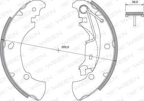 Ween 152-2475 - Комплект тормозных колодок, барабанные autospares.lv