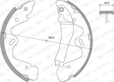 Ween 152-2473 - Комплект тормозных колодок, барабанные autospares.lv