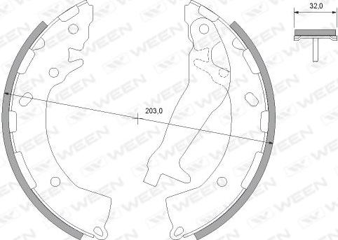 Ween 152-2501 - Комплект тормозных колодок, барабанные autospares.lv