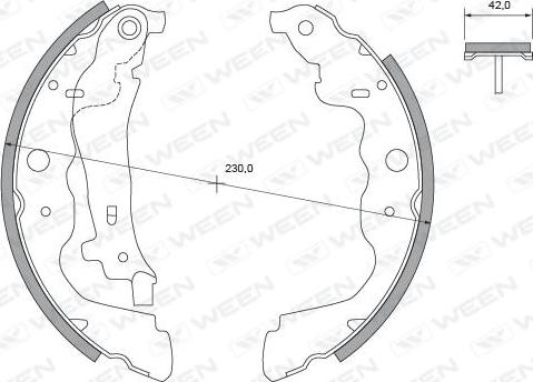 Ween 152-2502 - Комплект тормозных колодок, барабанные autospares.lv