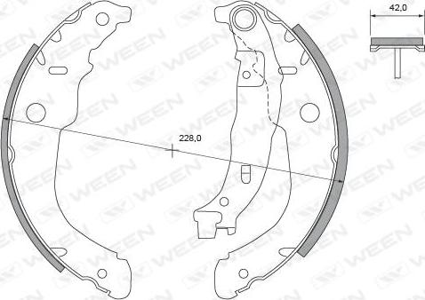 Ween 152-2046 - Комплект тормозных колодок, барабанные autospares.lv