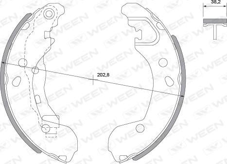 Ween 152-2048 - Комплект тормозных колодок, барабанные autospares.lv