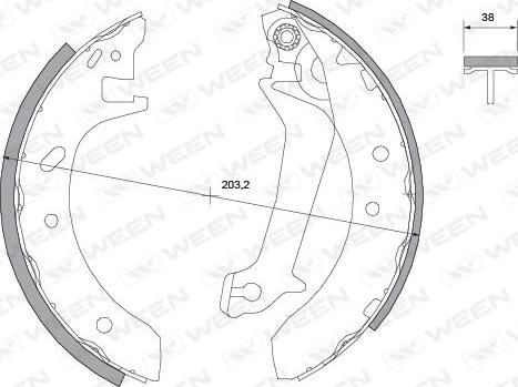 Ween 152-2042 - Комплект тормозных колодок, барабанные autospares.lv