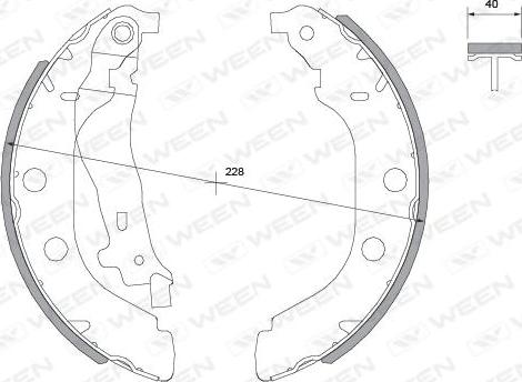 Ween 152-2047 - Комплект тормозных колодок, барабанные autospares.lv