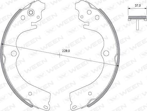 Ween 152-2059 - Комплект тормозных колодок, барабанные autospares.lv