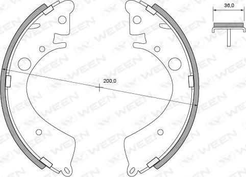 Ween 152-2056 - Комплект тормозных колодок, барабанные autospares.lv