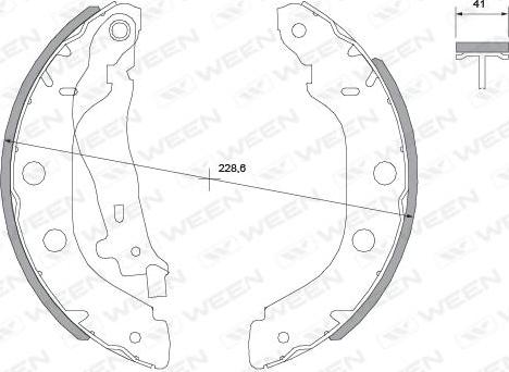 Ween 152-2050 - Комплект тормозных колодок, барабанные autospares.lv