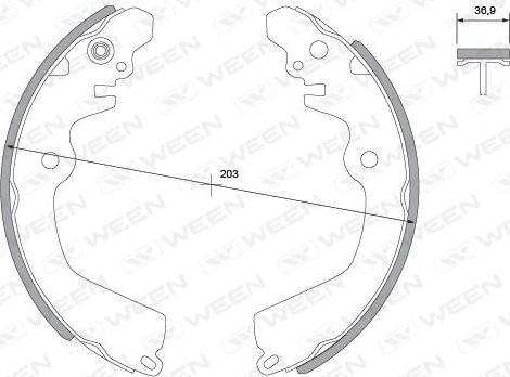 Ween 152-2058 - Комплект тормозных колодок, барабанные autospares.lv