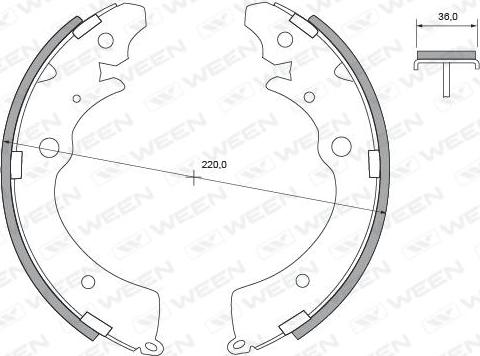 Ween 152-2057 - Комплект тормозных колодок, барабанные autospares.lv