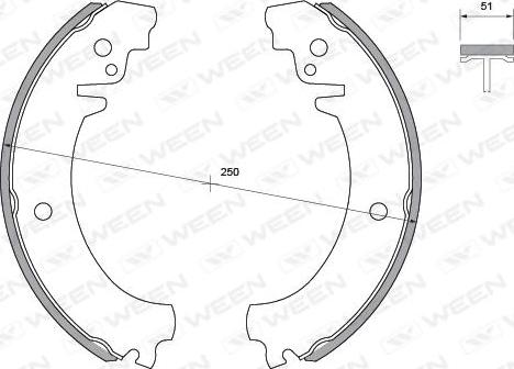 Ween 152-2001 - Комплект тормозных колодок, барабанные autospares.lv